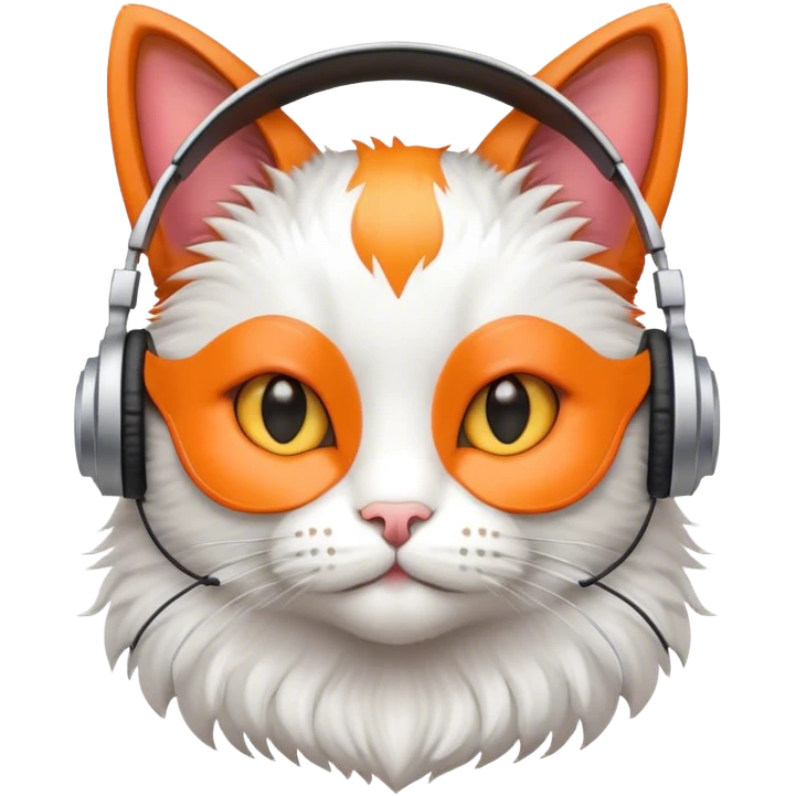 Gay cat with headphones emoji