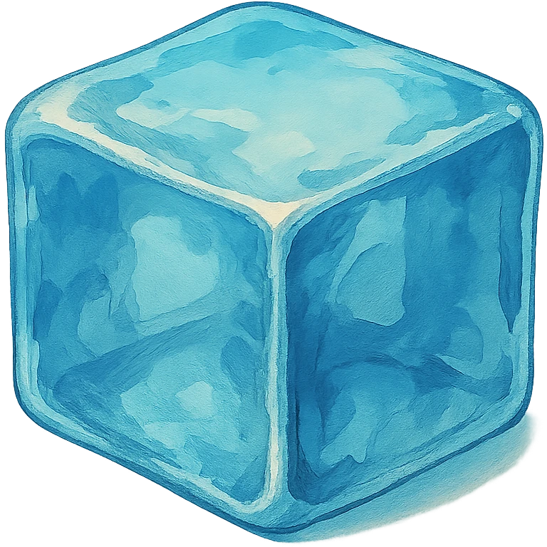 ice cube, ghibli style emoji