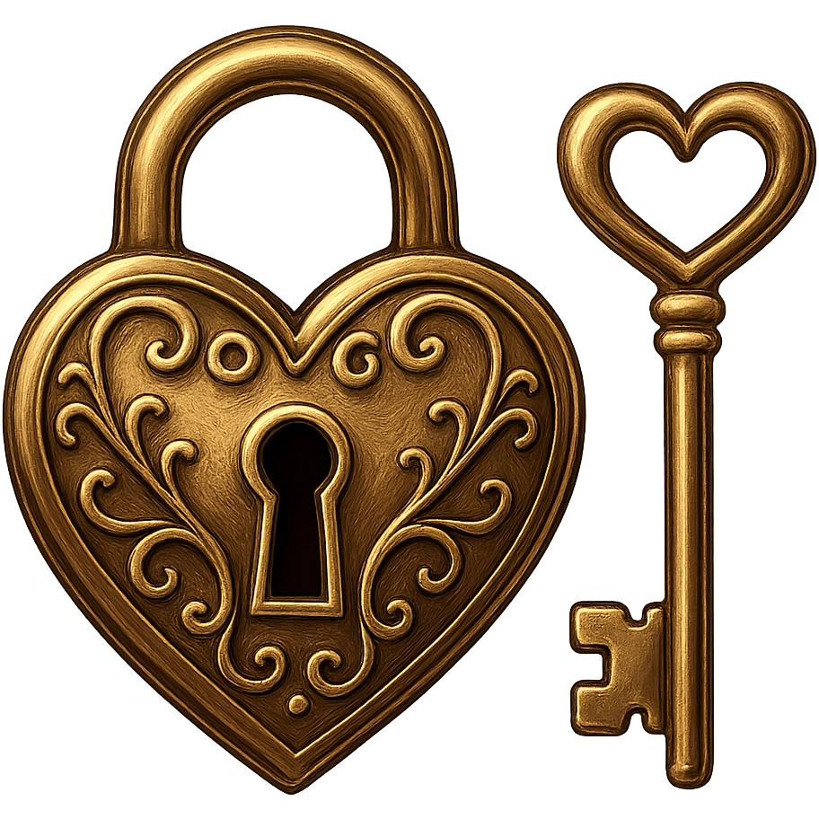 heart-shaped lock and key emoji