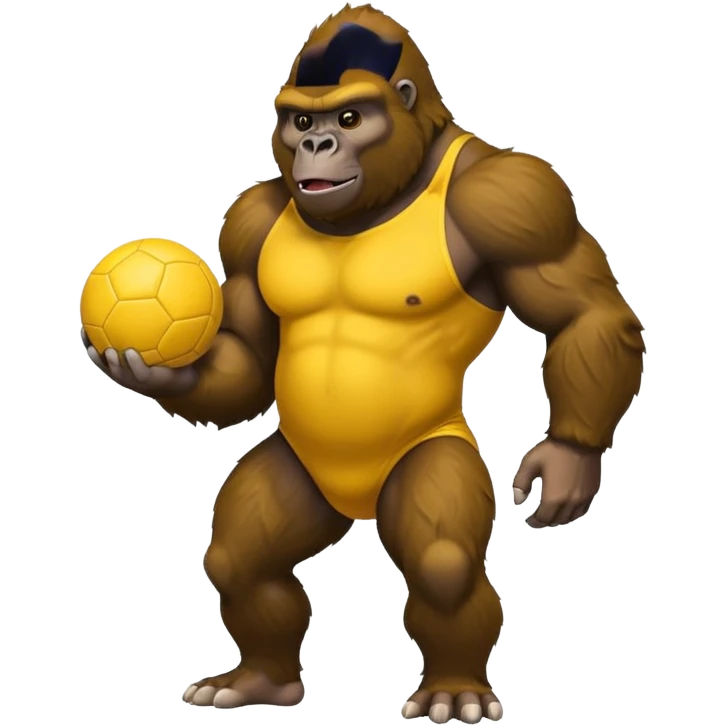 Gorilla with yellow kickball emoji