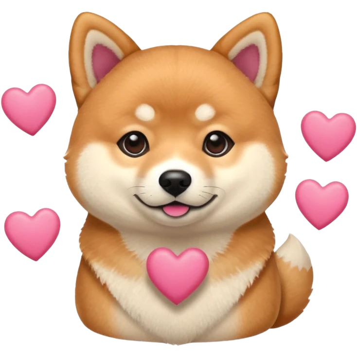 Shiba Jasper five pink hearts emoji