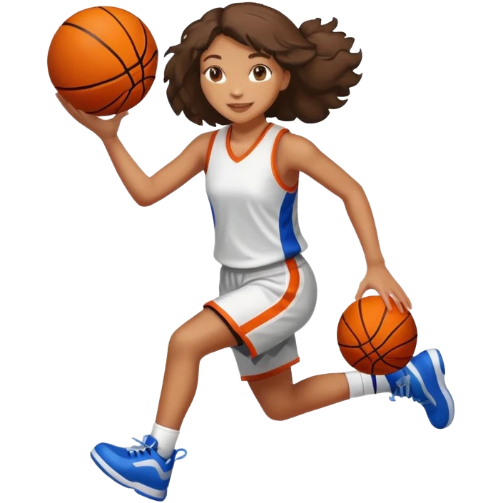 Mixed girl playing basketball  emoji