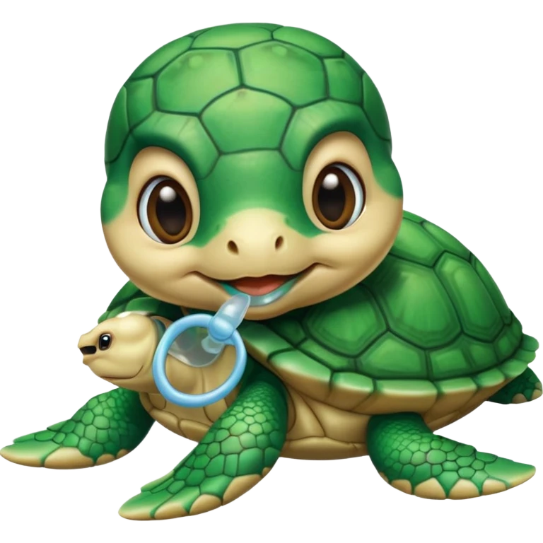 baby turtle with pacifier emoji