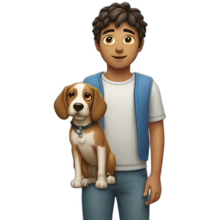 gazing boy and loyal dog emoji