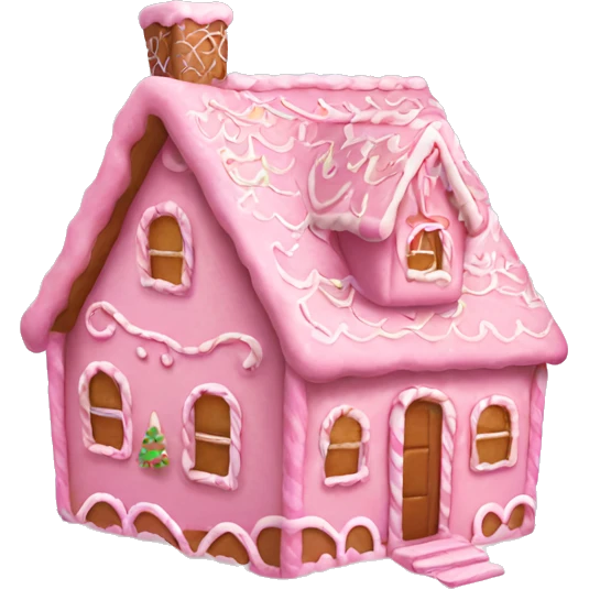 Pink gingerbread house emoji