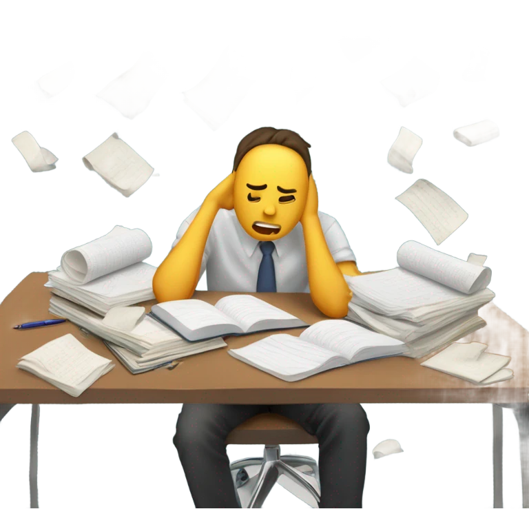 Stressed out student in test emoji