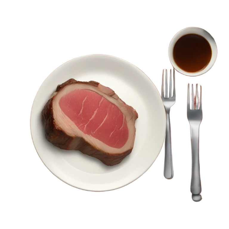 prime rib on plate. christmas vibes emoji