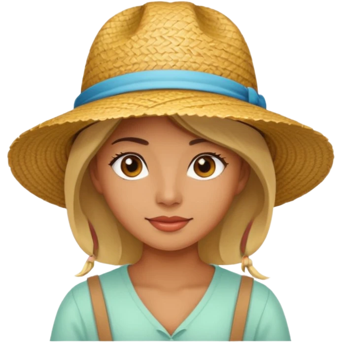 full body woman with straw hat emoji