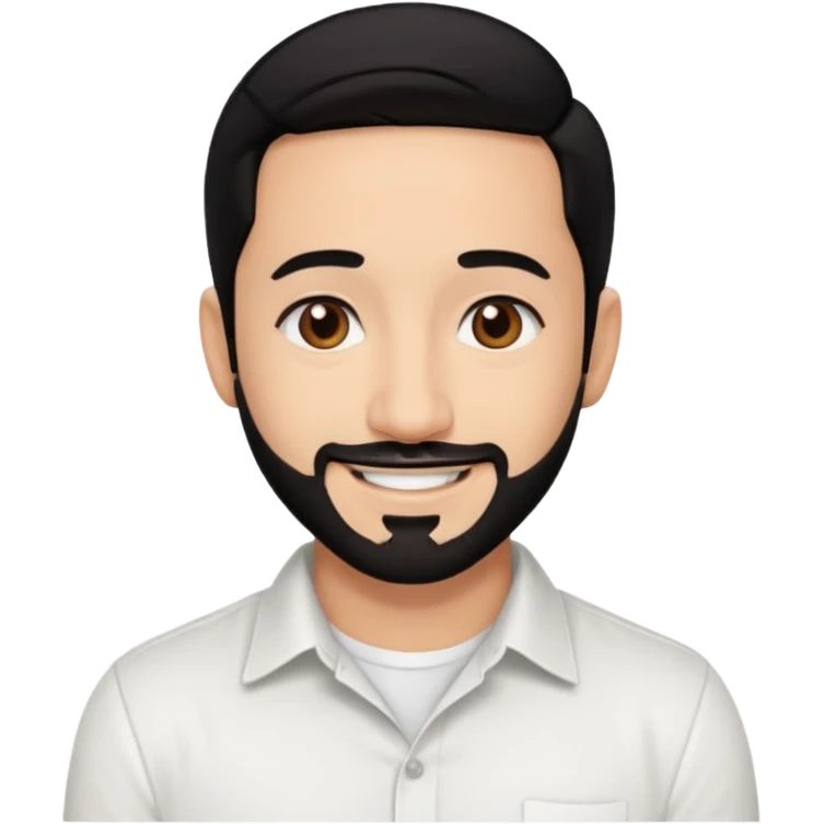 AJ McLean brown eyes, black hair, white shirt emoji
