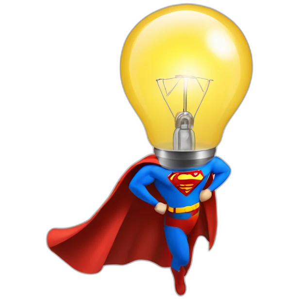 bulb with superman cape emoji