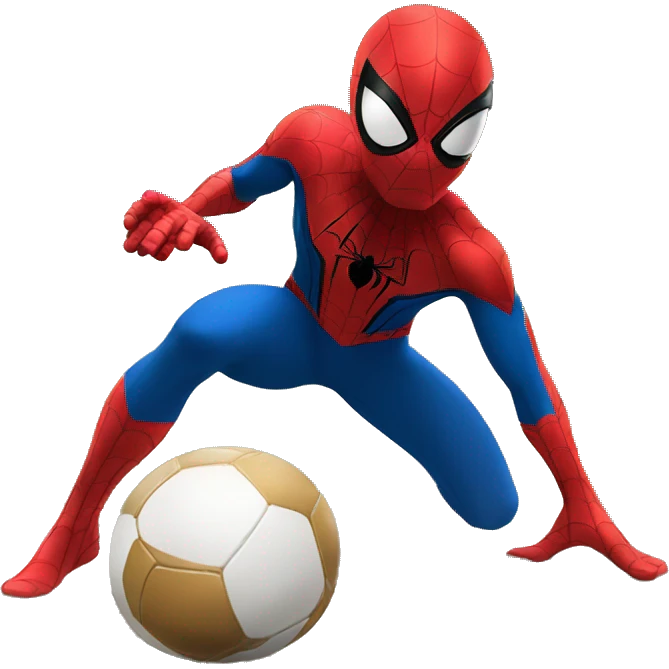 little singham as spider man kicking a ball emoji