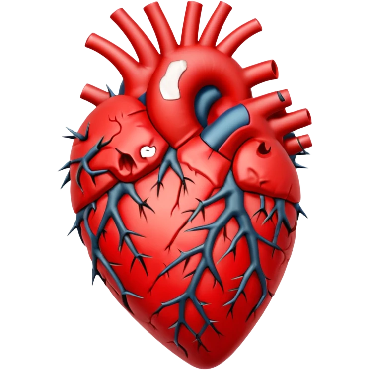 anatomical heart wrapped in thorns emoji