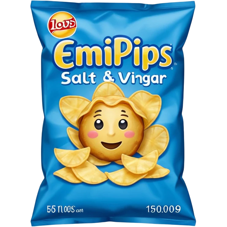 Realistic salt and vinegar potato chip bag emoji