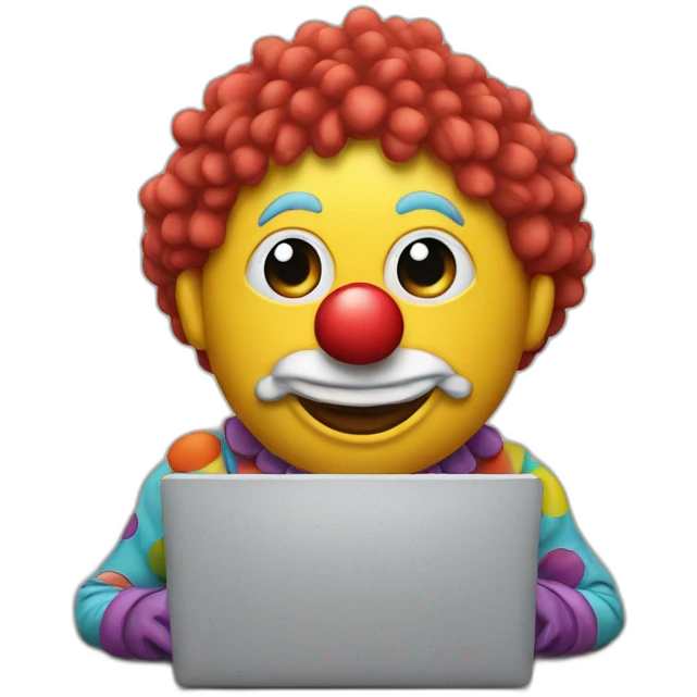 Clown with laptop emoji