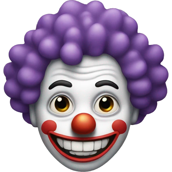 Clown emoji with a wide grin. Really creepy. emoji