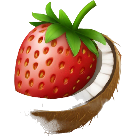 strawberry inside of coconut emoji emoji