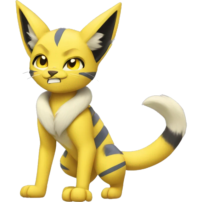 Yellow lombax-Zeraora-Renamon-cat emoji