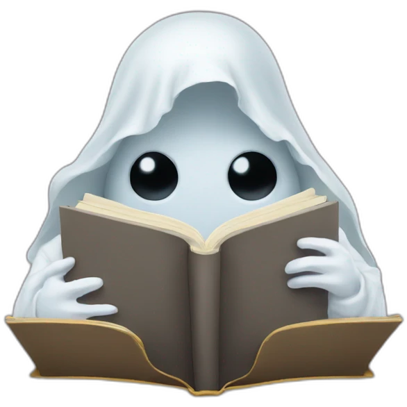 A ghost reading a book emoji