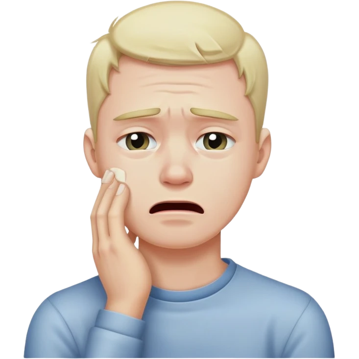 Man holding his neck while crying  emoji