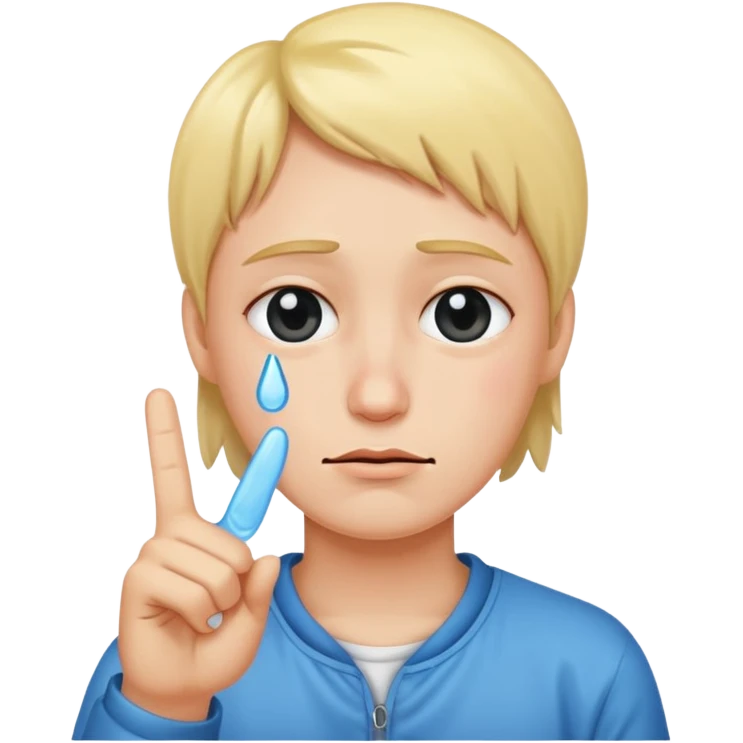 Crying emoji with peace fingers emoji