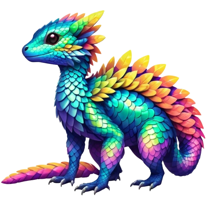 Tropical lush warm-colored neon-colored Fakémon-Trico-creature (full body) emoji