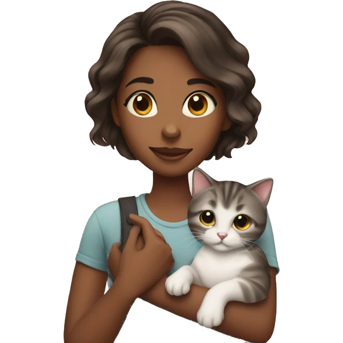 girl with a kitten  emoji