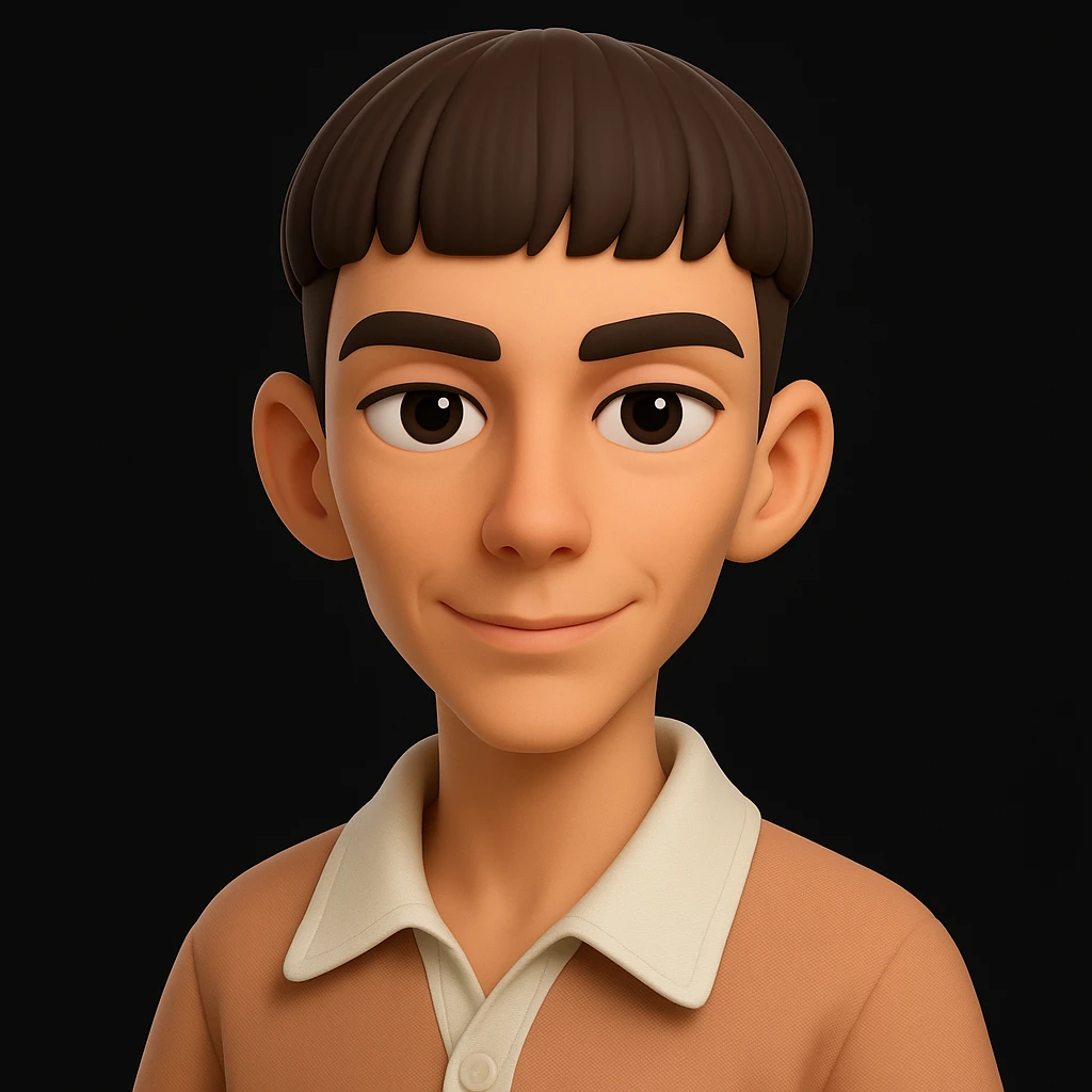 Make the image in 3d-emoji style with a thin and confident face emoji