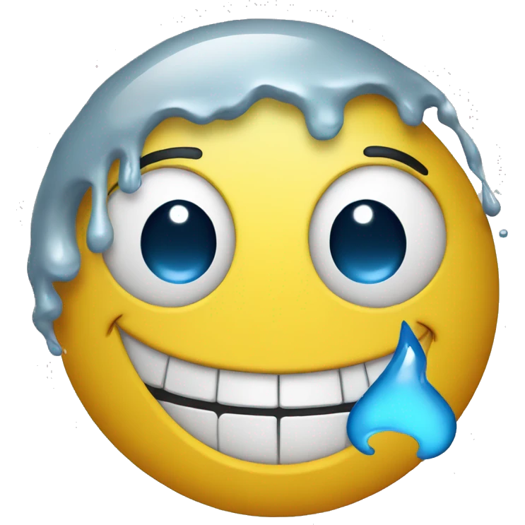 Big smiling emoji with streaming tears emoji