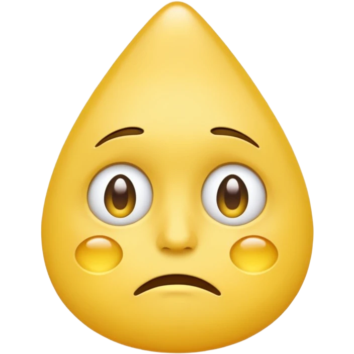 sad yellow face emoji with teardrop, high quality, smooth shading, bright colors, clean background emoji