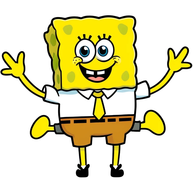 SpongeBob SquarePants as a cheerful cartoon character emoji