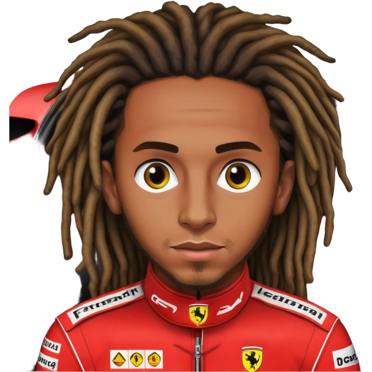 LEWIS HAMILTON IN FERRARI /half body/ dread locks emoji