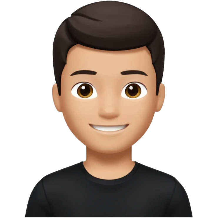 Roblox Avatar whit black shirt and sleek boy har  emoji
