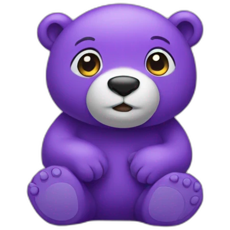 Purple cute bear emoji