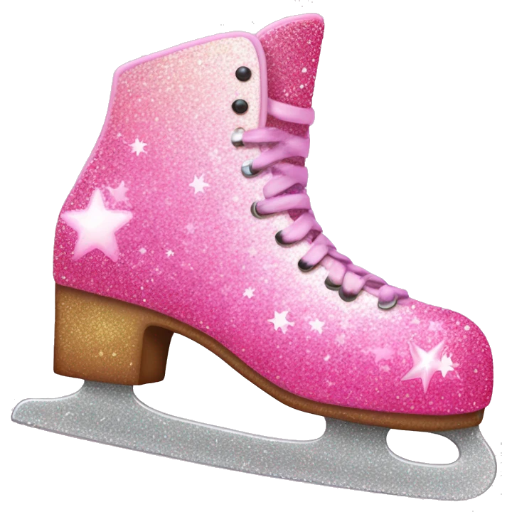 Pink ombre ice skate with glitter  emoji