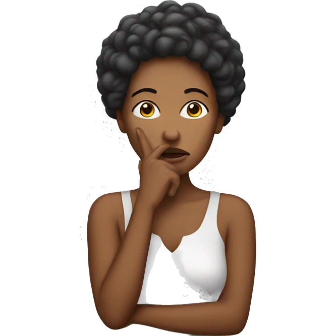 woman silence sign emoji
