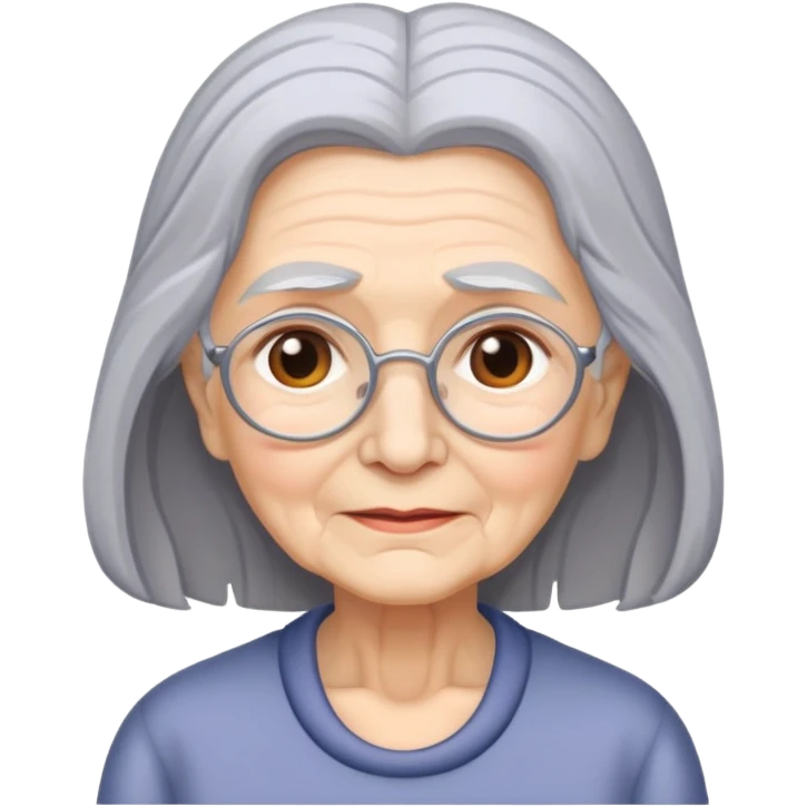 Grey long hair old lady emoji
