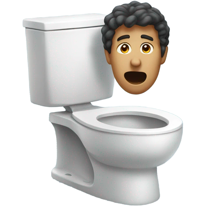 Man head  coming out of toilet  emoji