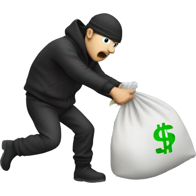 Thief stealing a bag of money emoji