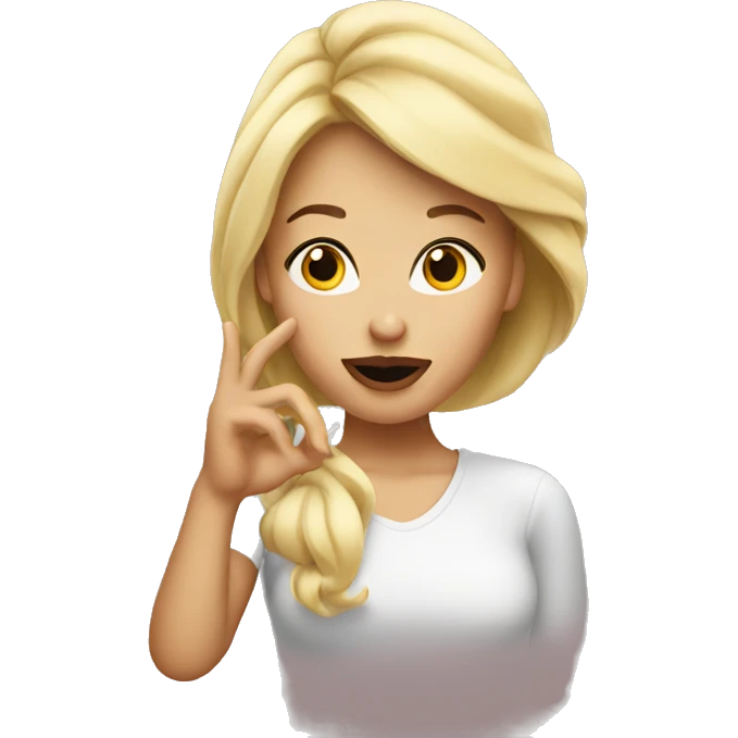 Blond woman blowing a kiss emoji