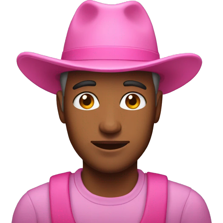 A man wearing a pink hat  emoji