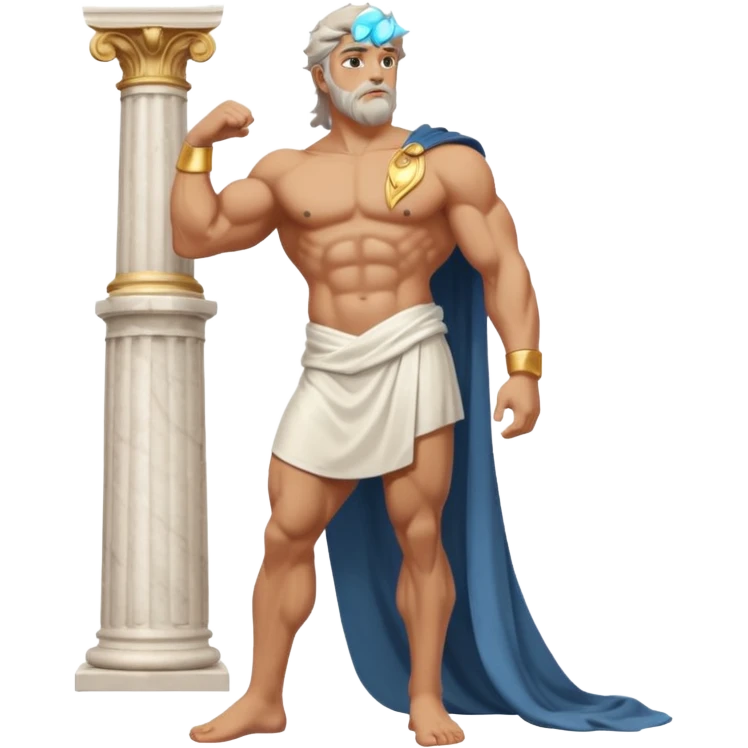 Zeus, whole body, leaning against emoji