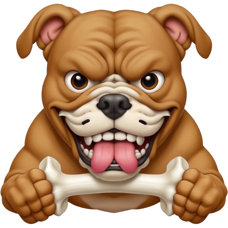 Scary Intense Bulldog, Eating Or Breaking a Bone emoji
