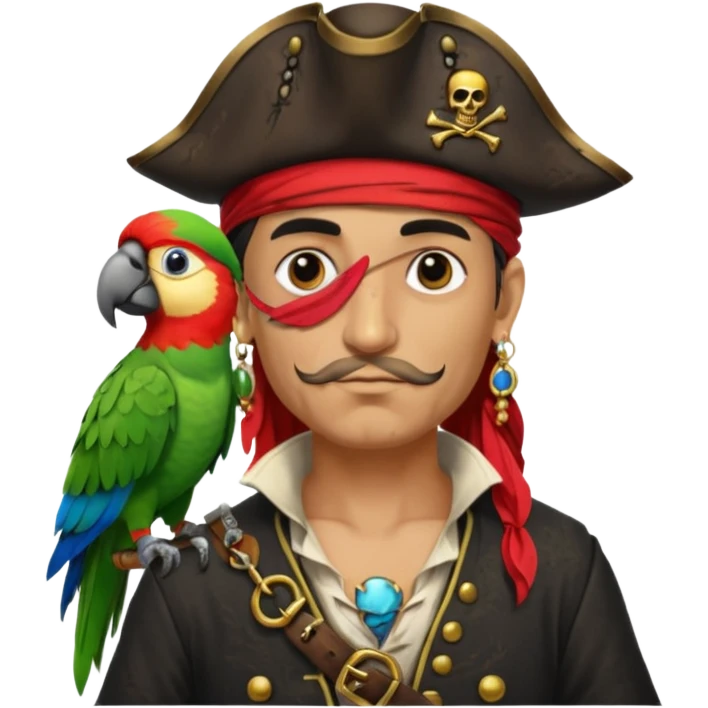 pirate and parrot emoji
