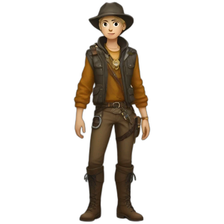 Treasure Hunter non-binary full body emoji