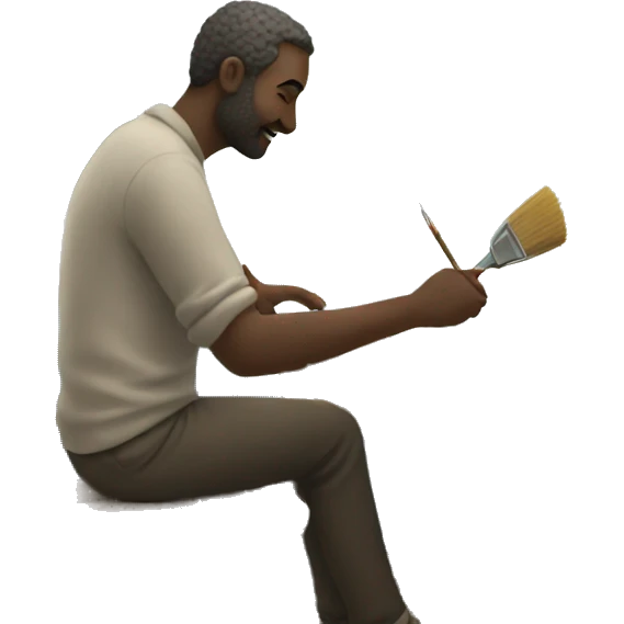 Man painting a boat  emoji