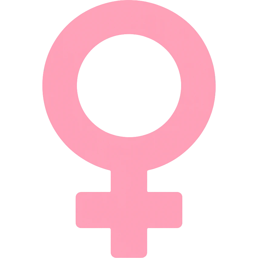 female gender symbol, flat pink, geometric minimal, color icon style, suitable for Discord role icon emoji