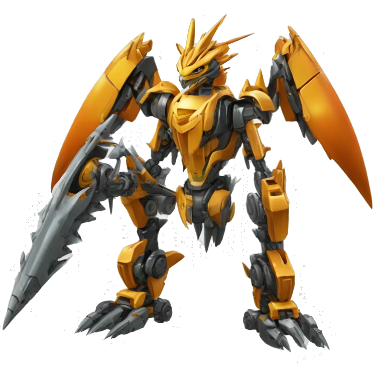 mechanical spiky Medabot-raptor-dragon-Bionicle-mecha full body emoji