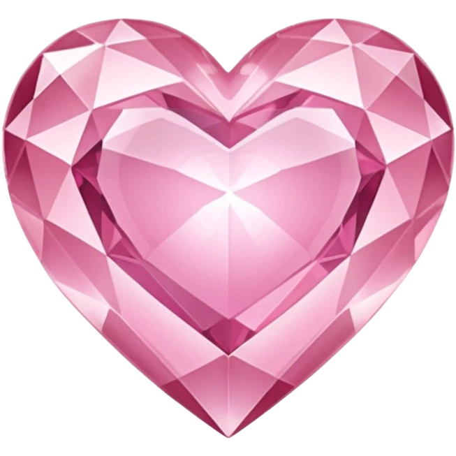 light pink crystal heart with geometric emoji