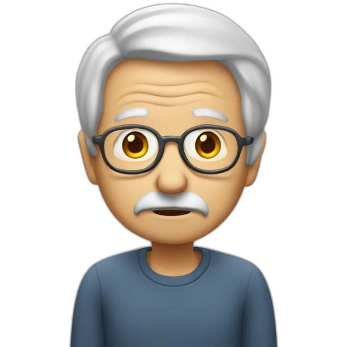 old man can't hearing  emoji
