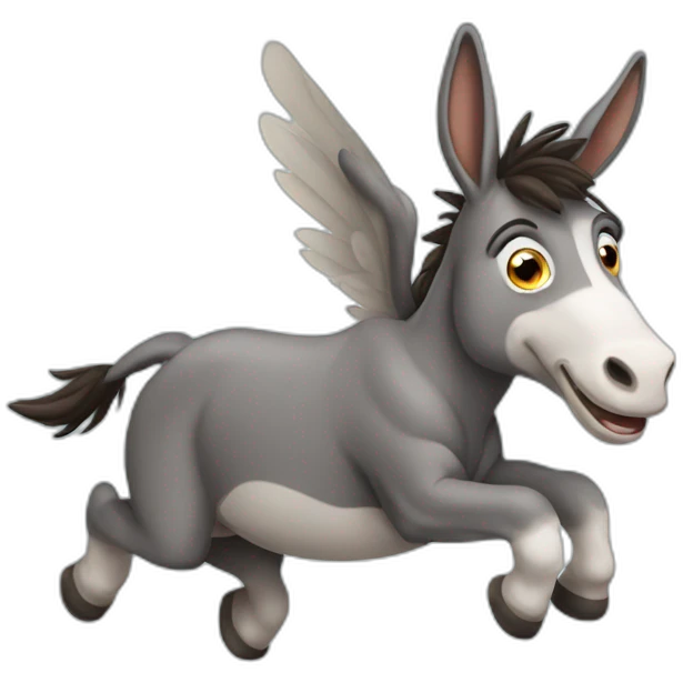 Donkey flying emoji